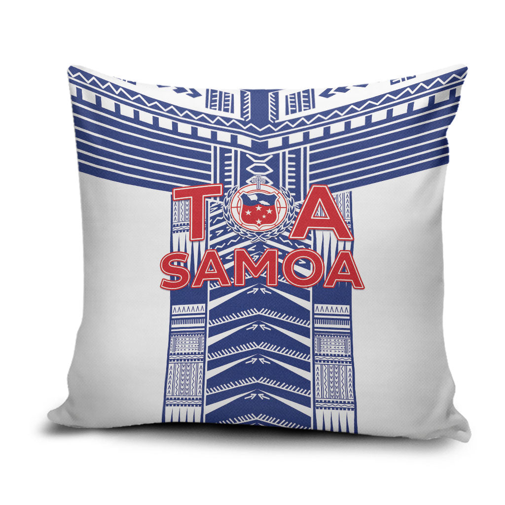 Rugby Toa Samoa Pillow Cover Samoan Tatau White Version LT05 White - Polynesian Pride