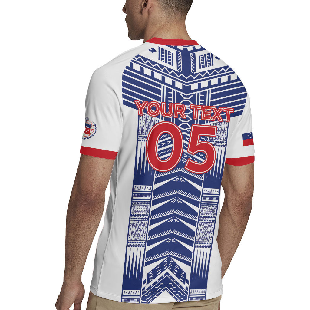 Custom Rugby Toa Samoa Rugby Jersey Samoan Tatau White Version LT05 - Polynesian Pride