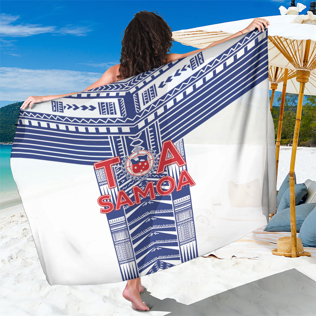 Rugby Toa Samoa Sarong Samoan Tatau White Version LT05 One Size 44 x 66 inches White - Polynesian Pride