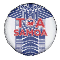 Rugby Toa Samoa Spare Tire Cover Samoan Tatau White Version LT05 - Polynesian Pride