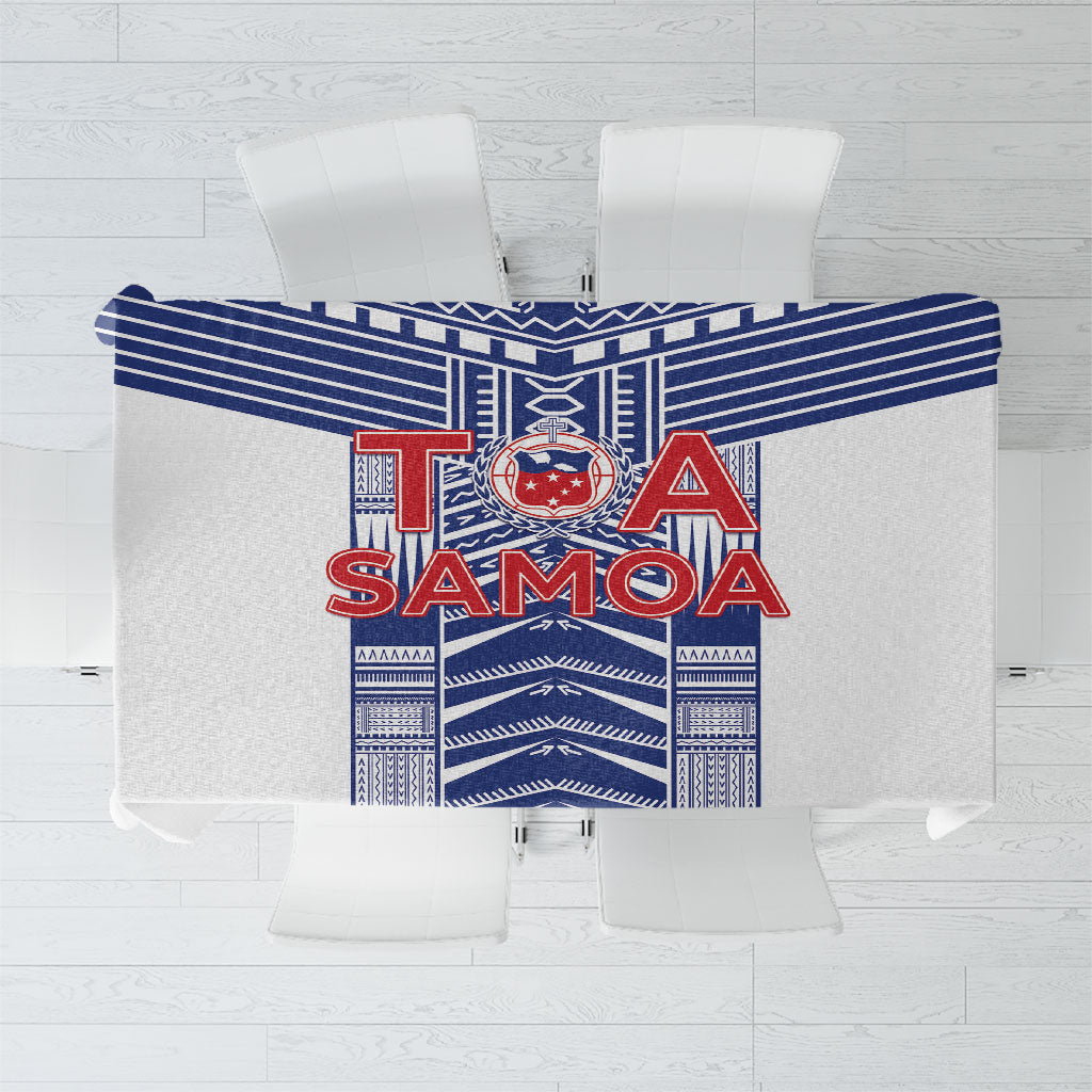 Rugby Toa Samoa Tablecloth Samoan Tatau White Version LT05 White - Polynesian Pride