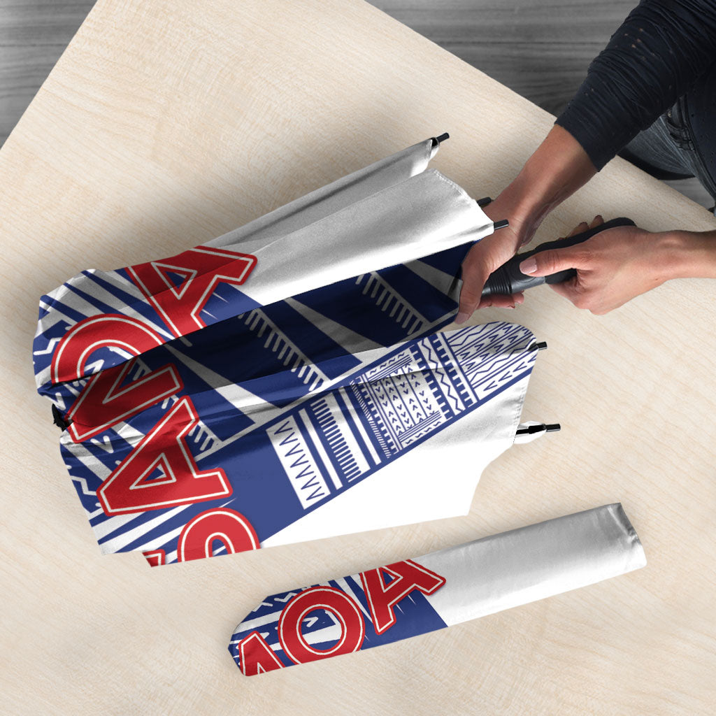 Rugby Toa Samoa Umbrella Samoan Tatau White Version LT05 - Polynesian Pride