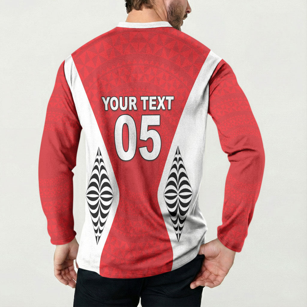 Custom 2026 Tonga Rugby XIII Button Sweatshirt Sporty Style LT05 - Polynesian Pride