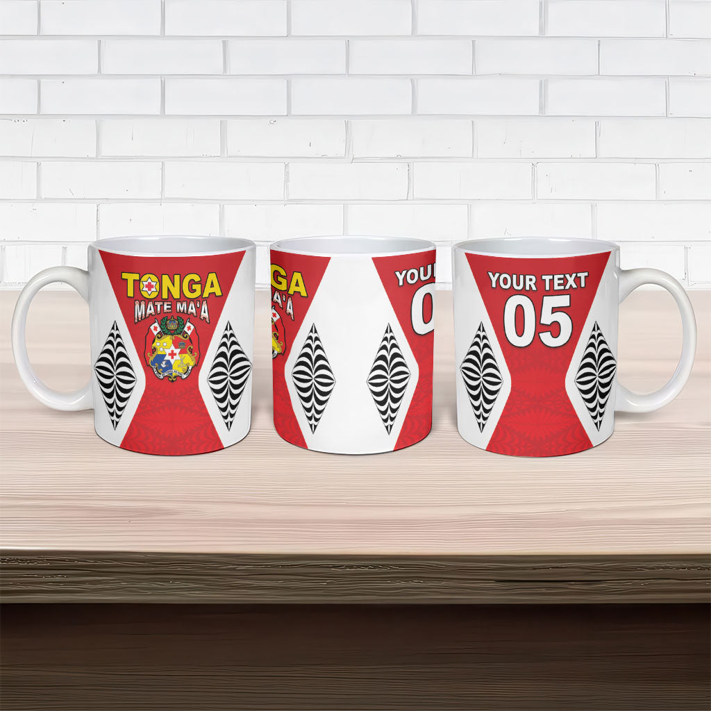 Custom 2026 Tonga Rugby XIII Ceramic Mug Sporty Style LT05 - Polynesian Pride