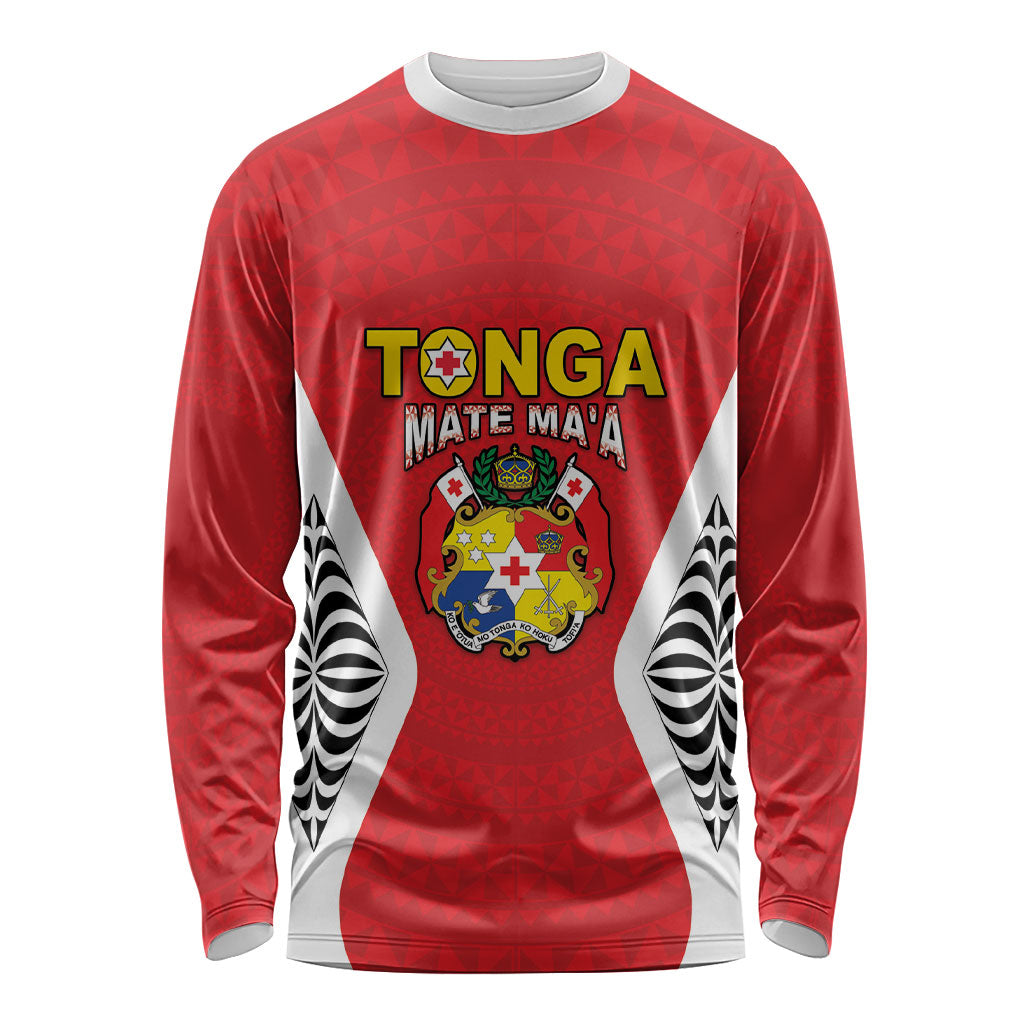 Custom 2026 Tonga Rugby XIII Long Sleeve Shirt Sporty Style LT05 Unisex Red - Polynesian Pride