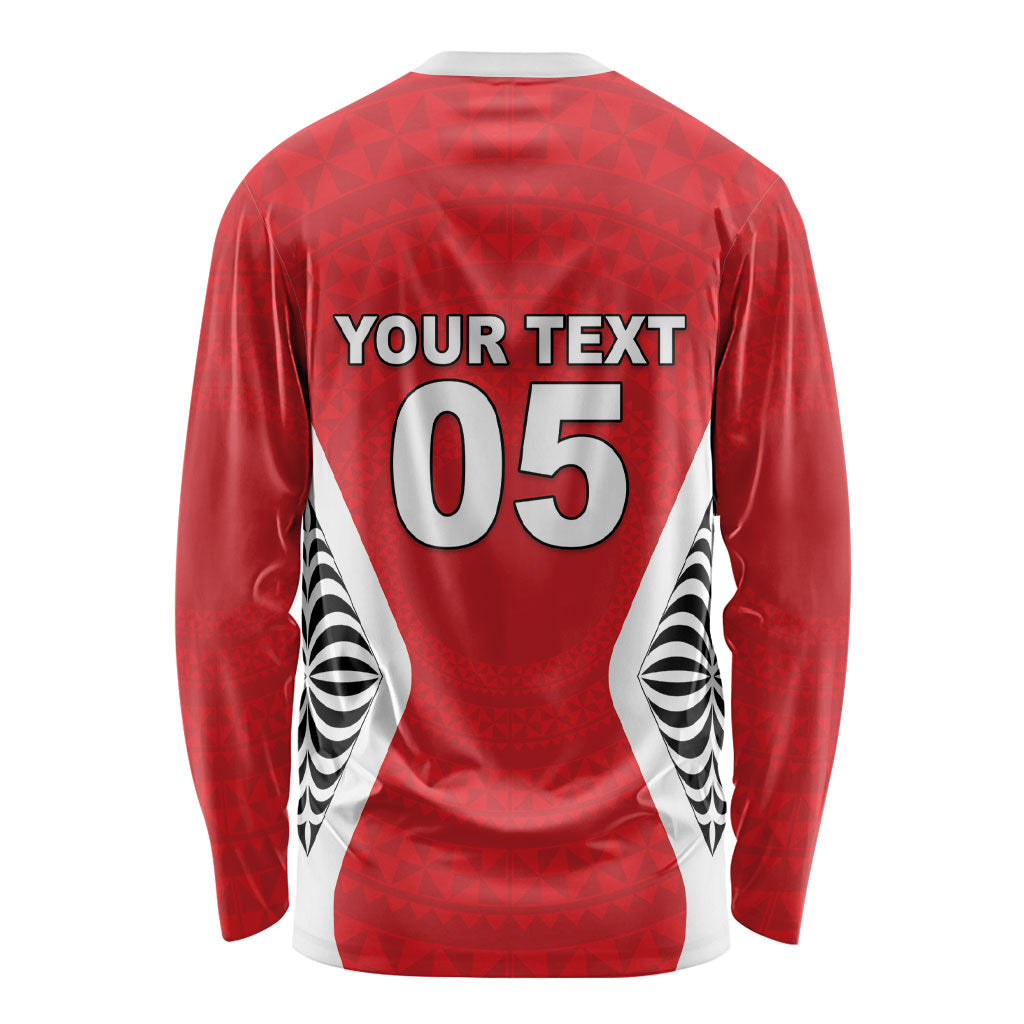 Custom 2026 Tonga Rugby XIII Long Sleeve Shirt Sporty Style LT05 - Polynesian Pride