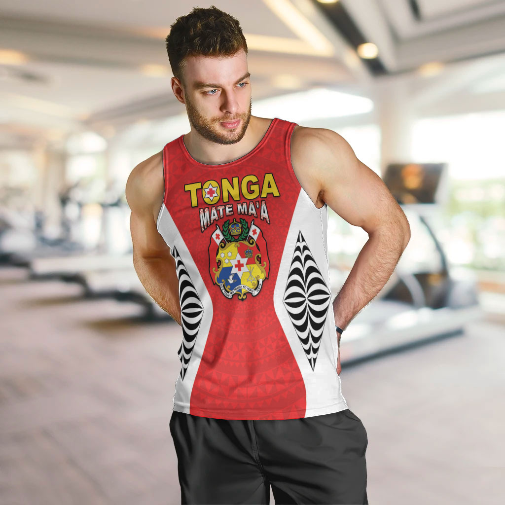 Custom 2026 Tonga Rugby XIII Men Tank Top Sporty Style LT05 Red - Polynesian Pride