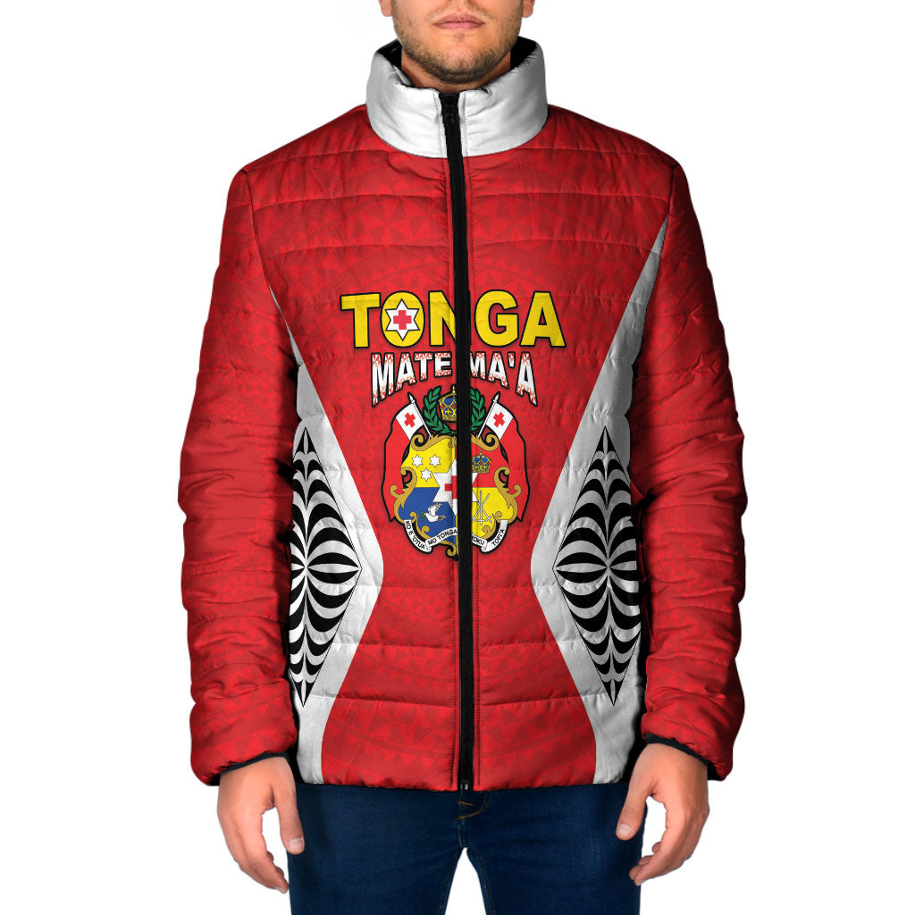 Custom 2026 Tonga Rugby XIII Padded Jacket Sporty Style LT05 Men Red - Polynesian Pride