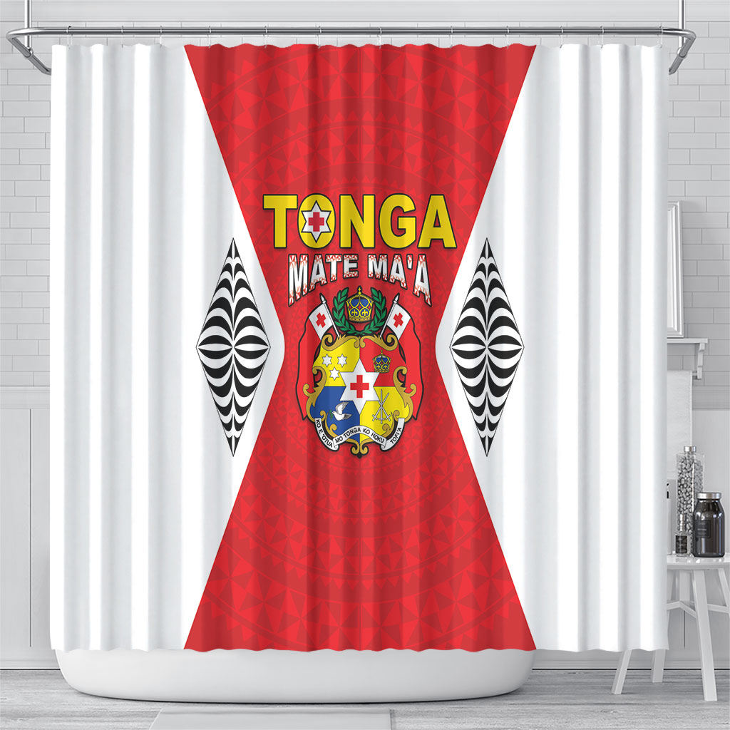 2026 Tonga Rugby XIII Shower Curtain Sporty Style LT05 - Polynesian Pride