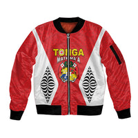 Custom 2026 Tonga Rugby XIII Sleeve Zip Bomber Jacket Sporty Style LT05 Unisex Red - Polynesian Pride
