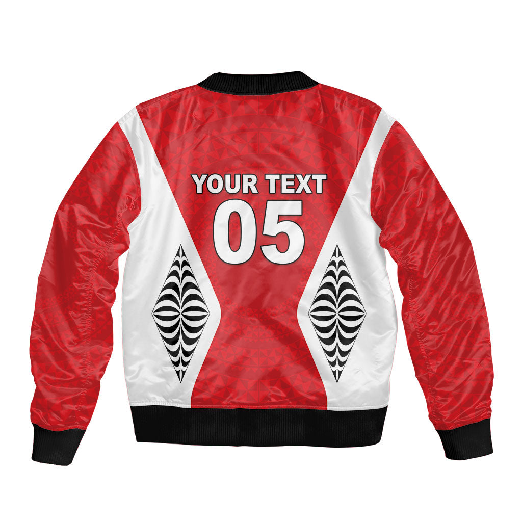 Custom 2026 Tonga Rugby XIII Sleeve Zip Bomber Jacket Sporty Style LT05 - Polynesian Pride