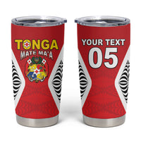 Custom 2026 Tonga Rugby XIII Tumbler Cup Sporty Style LT05 Red - Polynesian Pride