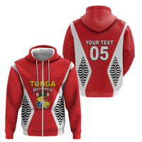 Custom 2026 Tonga Rugby XIII Zip Hoodie Sporty Style LT05 - Polynesian Pride