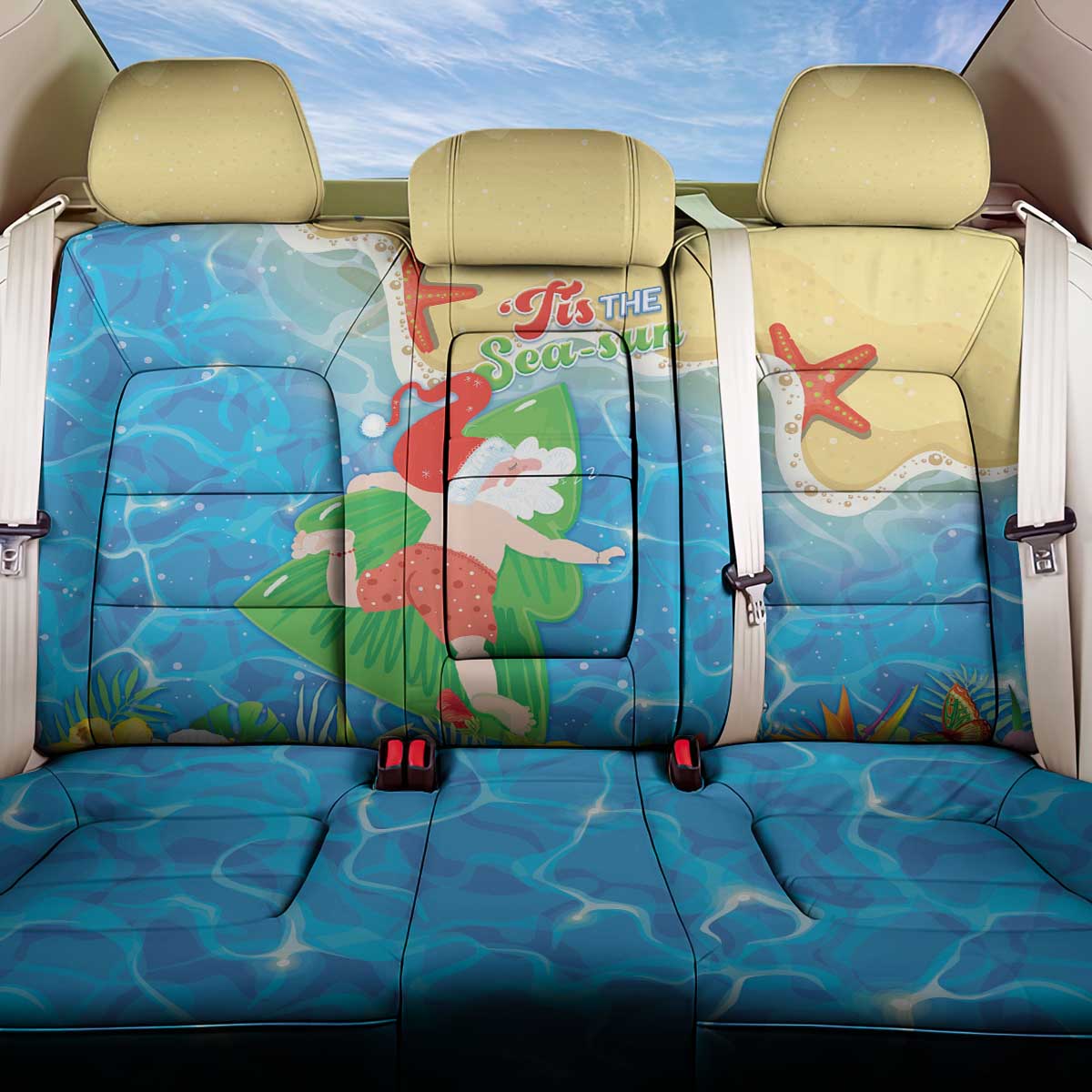 Christmas In Hawaii Back Car Seat Cover Tis The Sea Sun