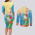 Christmas In Hawaii Couples Matching Long Sleeve Bodycon Dress and Long Sleeve Button Shirt Tis The Sea Sun