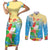 Christmas In Hawaii Couples Matching Short Sleeve Bodycon Dress and Long Sleeve Button Shirt Tis The Sea Sun