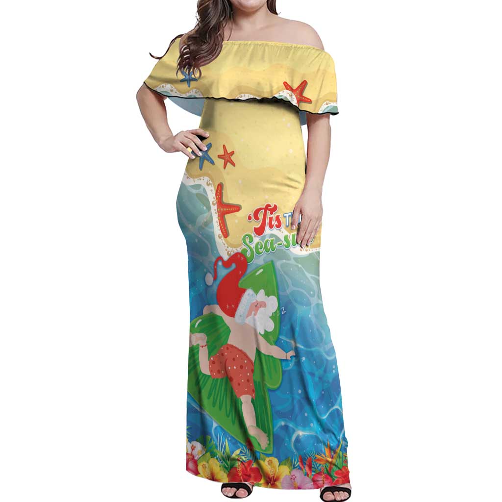 Christmas In Hawaii Off Shoulder Maxi Dress Tis The Sea Sun