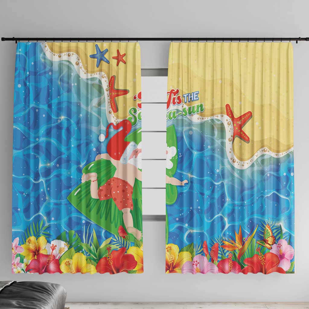 Christmas In Hawaii Window Curtain Tis The Sea Sun