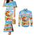 Personalised Hawaii Funny Thanksgiving Couples Matching Mermaid Dress and Long Sleeve Button Shirt Thankful From The Beach