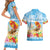 Personalised Hawaii Funny Thanksgiving Couples Matching Short Sleeve Bodycon Dress and Hawaiian Shirt Thankful From The Beach