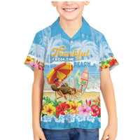 Personalised Hawaii Funny Thanksgiving Family Matching Mermaid Dress and Hawaiian Shirt Thankful From The Beach