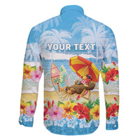 Personalised Hawaii Funny Thanksgiving Family Matching Off Shoulder Short Dress and Hawaiian Shirt Thankful From The Beach