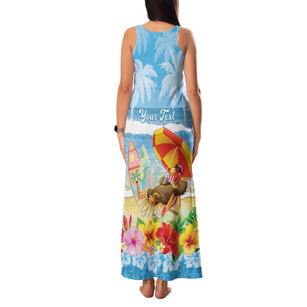 Personalised Hawaii Funny Thanksgiving Family Matching Tank Maxi Dress and Hawaiian Shirt Thankful From The Beach