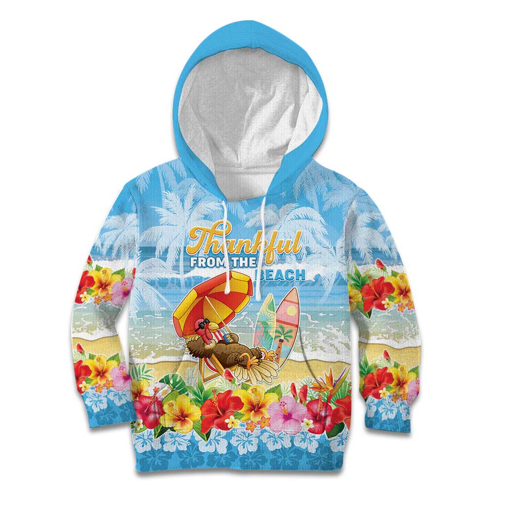 Personalised Hawaii Funny Thanksgiving Kid Hoodie Thankful From The Beach