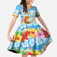 Personalised Hawaii Funny Thanksgiving Kid Short Sleeve Dress Thankful From The Beach