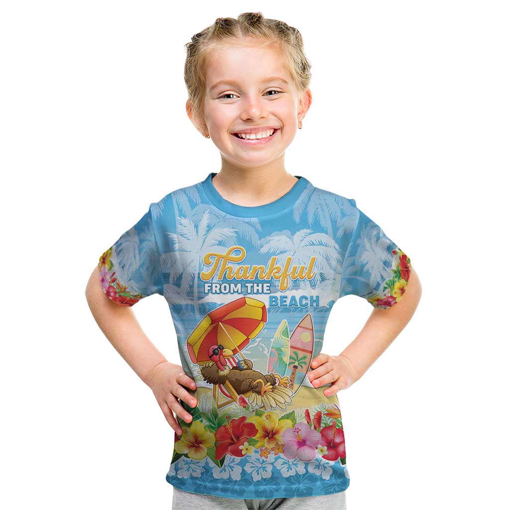 Personalised Hawaii Funny Thanksgiving Kid T Shirt Thankful From The Beach