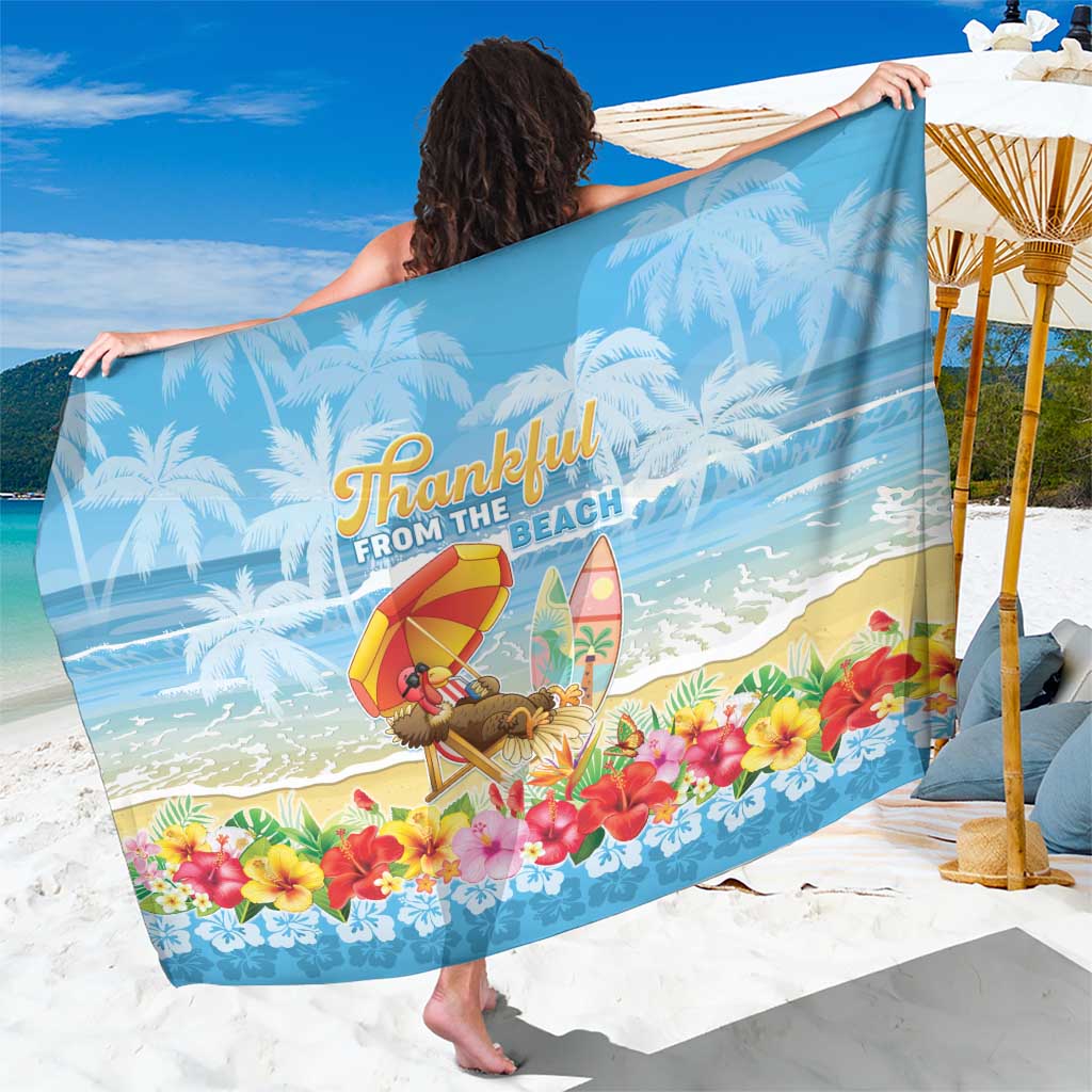 Hawaii Funny Thanksgiving Sarong Thankful From The Beach