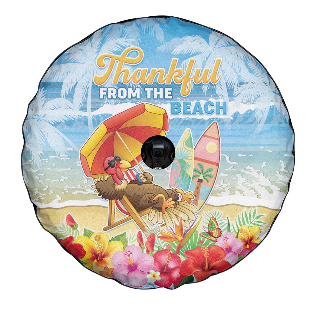 Hawaii Funny Thanksgiving Spare Tire Cover Thankful From The Beach