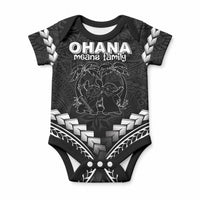 Hawaiian Ohana Baby Onesie Polynesian Tribal Tattoo LT05 Black - Polynesian Pride