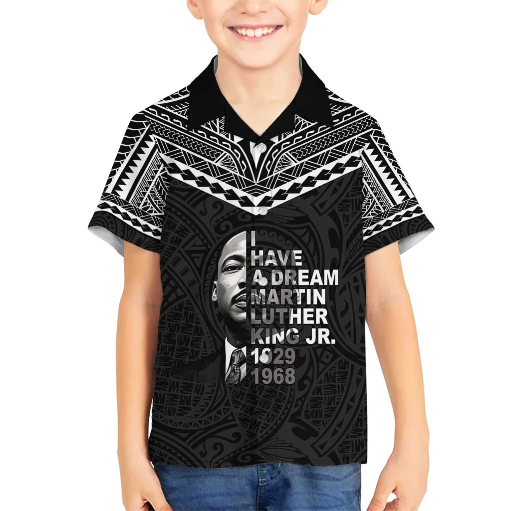 American Samoa MLK Day Family Matching Long Sleeve Bodycon Dress and Hawaiian Shirt Polynesian Style