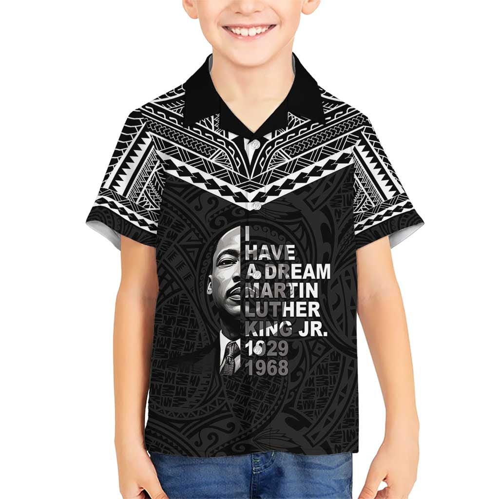 American Samoa MLK Day Family Matching Short Sleeve Bodycon Dress and Hawaiian Shirt Polynesian Style