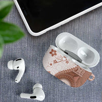 Bula Fiji AirPods Case Brown Plumeria Masi Tapa Pattern - Polynesian Pride