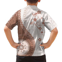Bula Fiji Family Matching Mermaid Dress and Hawaiian Shirt Brown Plumeria Masi Tapa Pattern LT05 - Polynesian Pride
