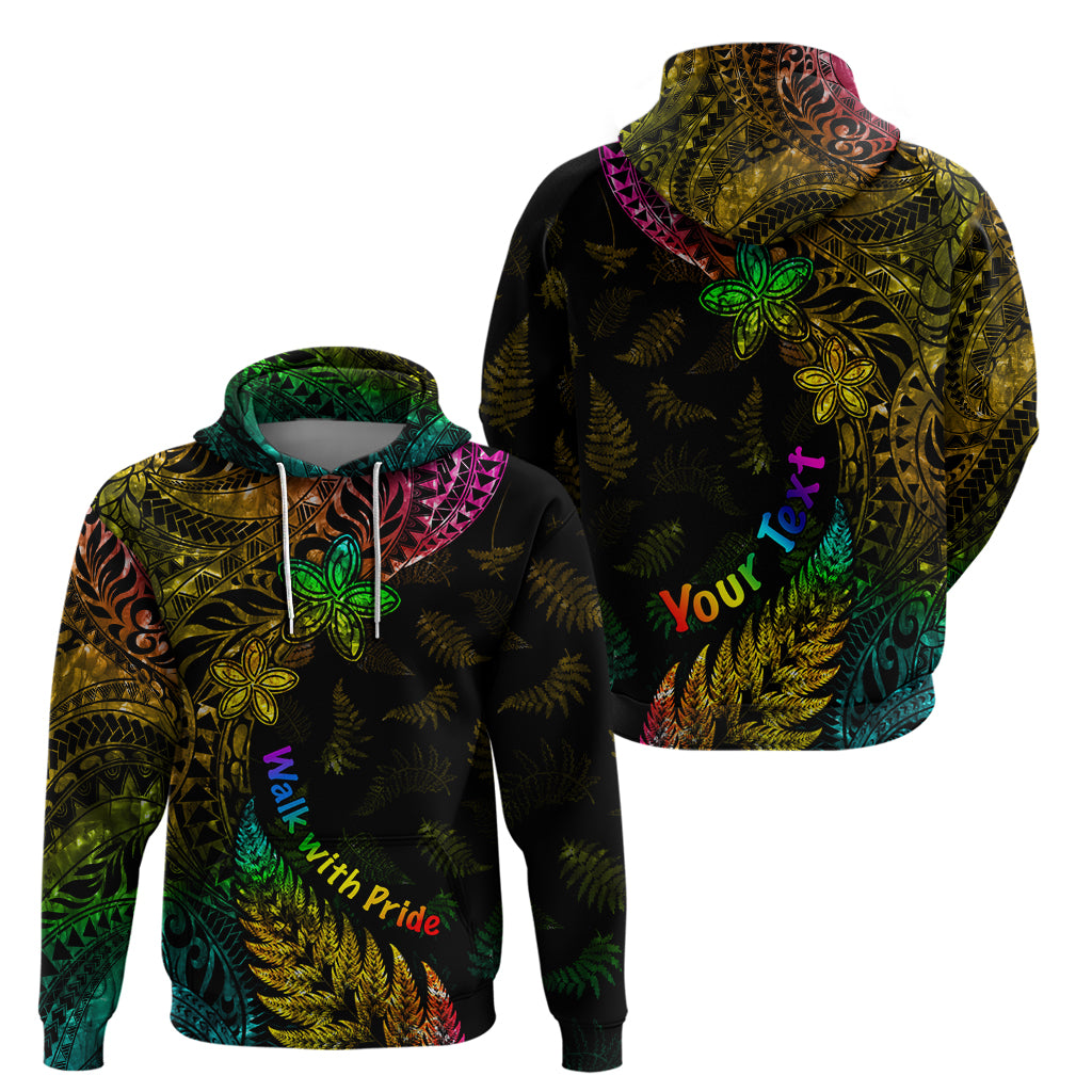 Personalised New Zealand Wellington Pride Hoodie Rainbow Silver Fern Paua Shell LT05 - Polynesian Pride