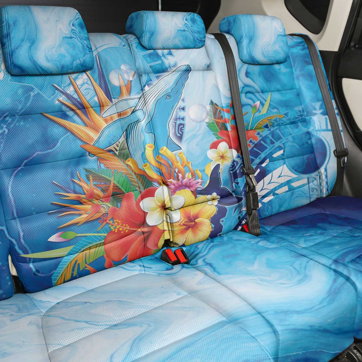 Polynesia Humpback Whale Back Car Seat Cover Ocean Style