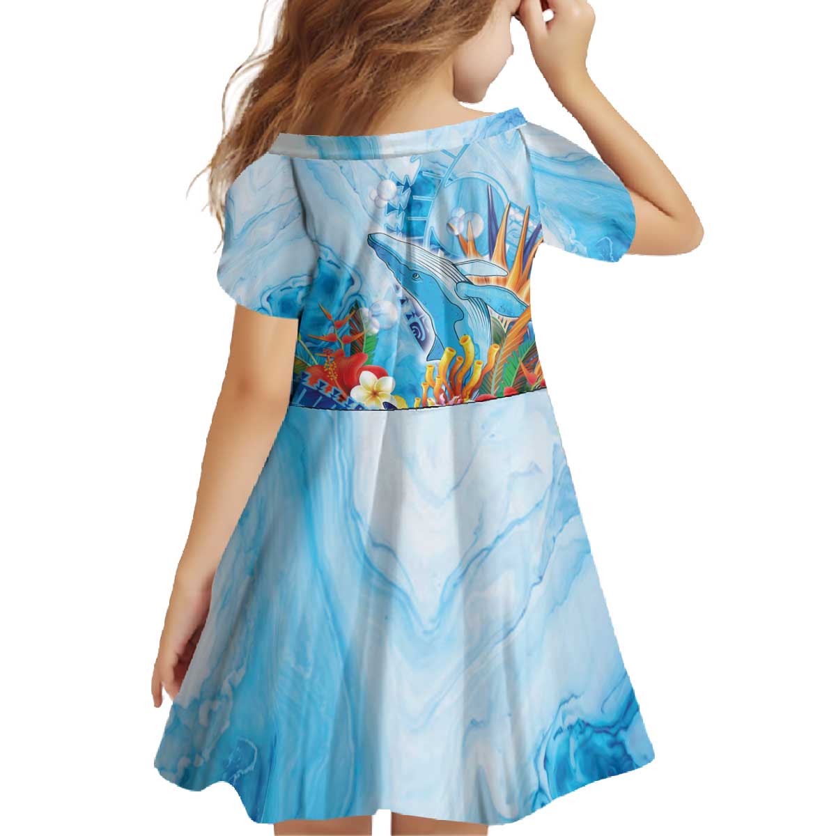Polynesia Humpback Whale Family Matching Off The Shoulder Long Sleeve Dress and Hawaiian Shirt Ocean Style LT05 - Polynesian Pride