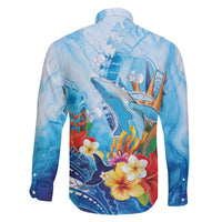 Polynesia Humpback Whale Family Matching Off The Shoulder Long Sleeve Dress and Hawaiian Shirt Ocean Style LT05 - Polynesian Pride