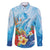 Polynesia Humpback Whale Family Matching Short Sleeve Bodycon Dress and Hawaiian Shirt Ocean Style