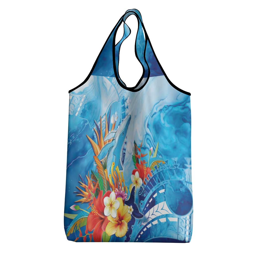 Polynesia Humpback Whale Grocery Bag Ocean Style