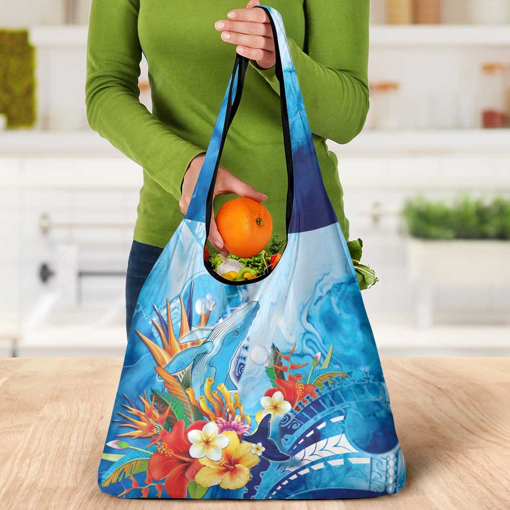 Polynesia Humpback Whale Grocery Bag Ocean Style