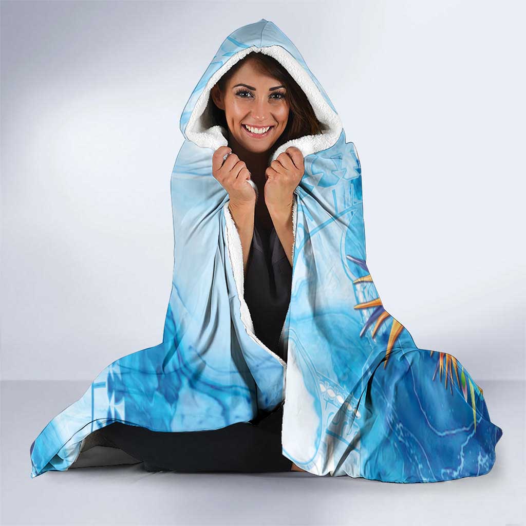 Polynesia Humpback Whale Hooded Blanket Ocean Style