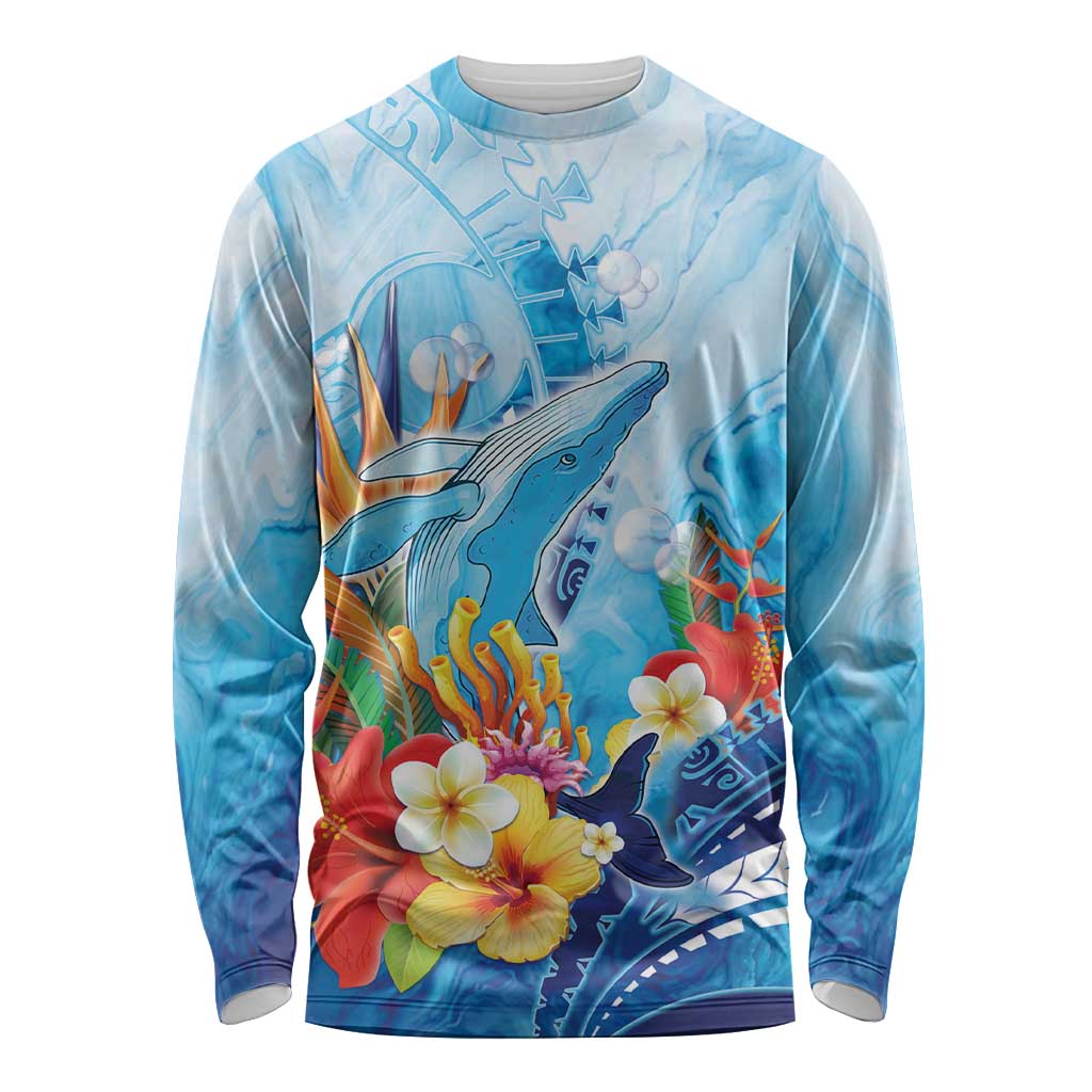 Polynesia Humpback Whale Long Sleeve Shirt Ocean Style