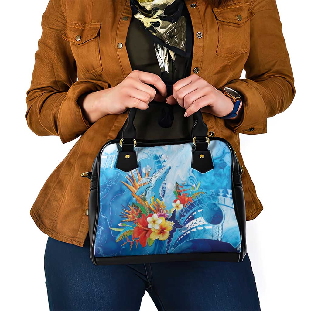 Polynesia Humpback Whale Shoulder Handbag Ocean Style