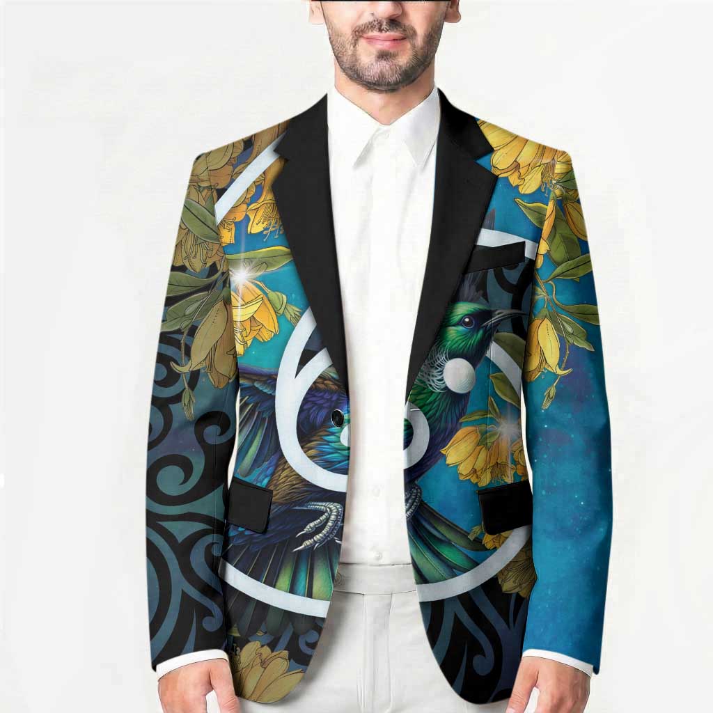 New Zealand Tui Bird Blazer Maori Koru With Kowhai Flowers