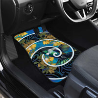 New Zealand Tui Bird Car Mats Maori Koru With Kowhai Flowers