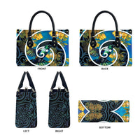 New Zealand Tui Bird Leather Bag Maori Koru With Kowhai Flowers